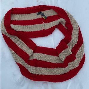 NWT Rikka infinity scarf . Red and tan striped.